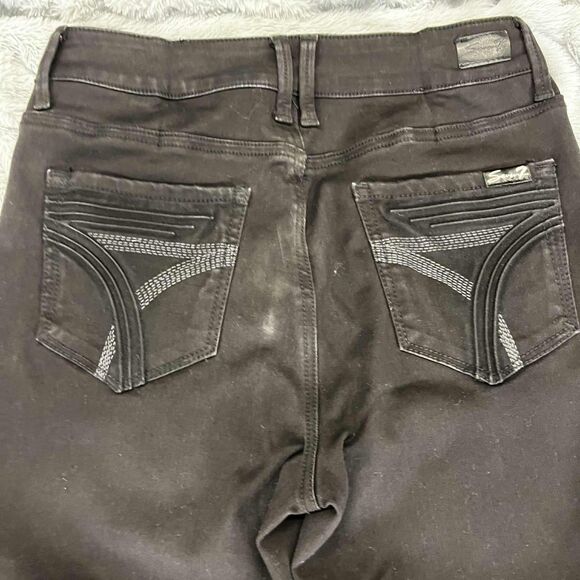 Seven7 Jeans Womens 6 Skinny Black High Rise Stretch Denim Embroidered Pockets - Picture 11 of 12